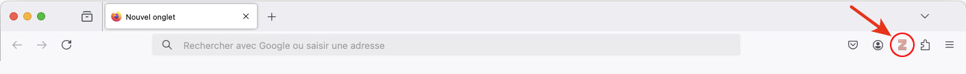Icone Z du navigateur Firefox au lancement