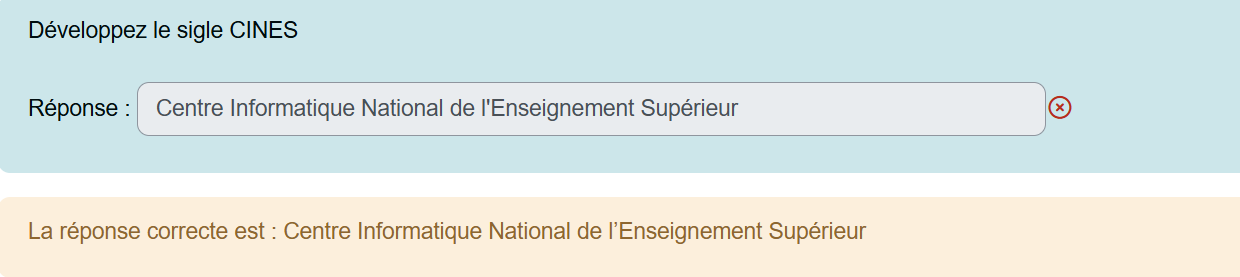 Question : "Développez le sigle CINES"